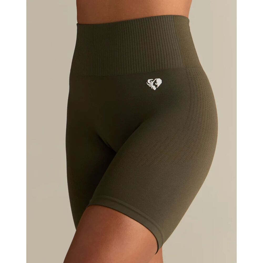 Women’s Best Women Size M Green Power Seamless High Waist Cycling Shorts Workout